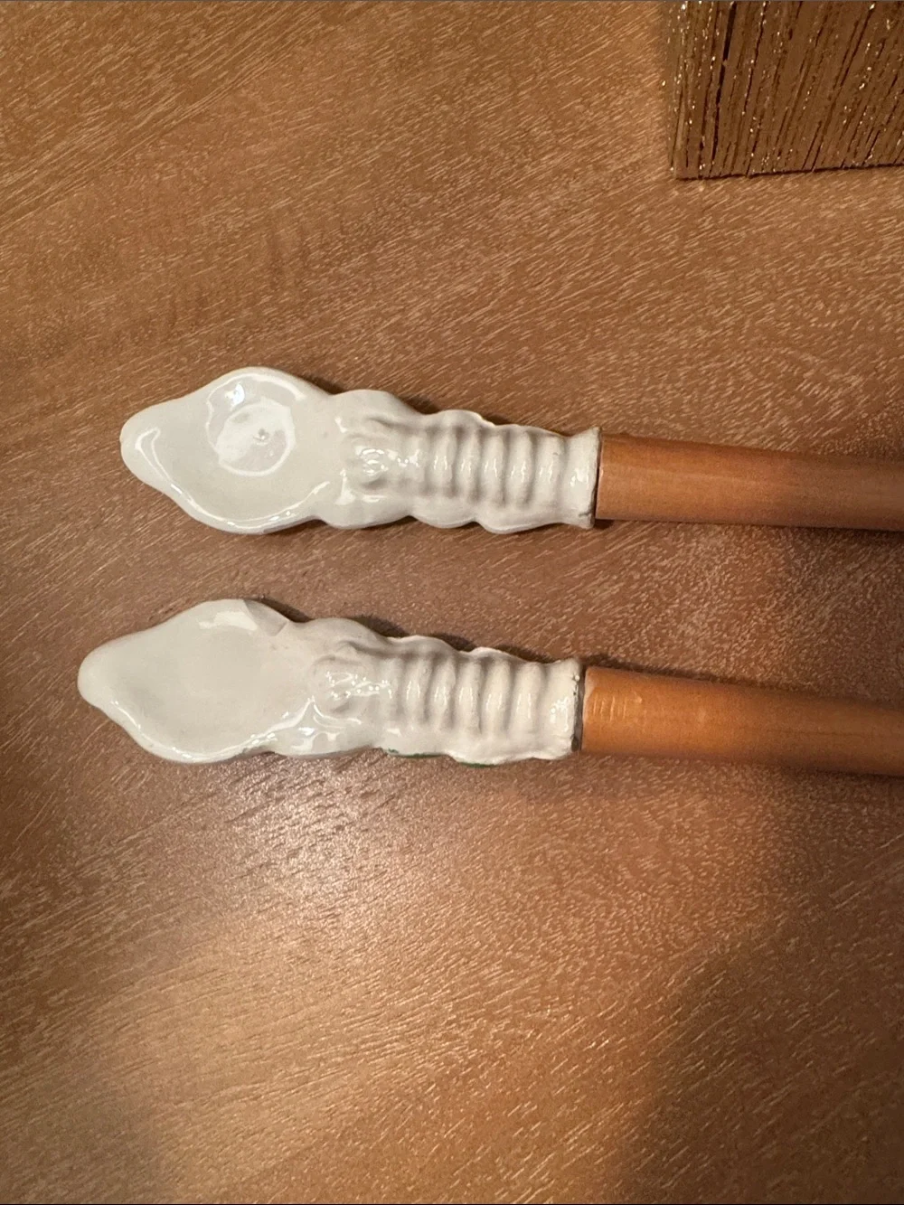 Vintage Handmade Wooden Serving Pieces With Lemon Motif